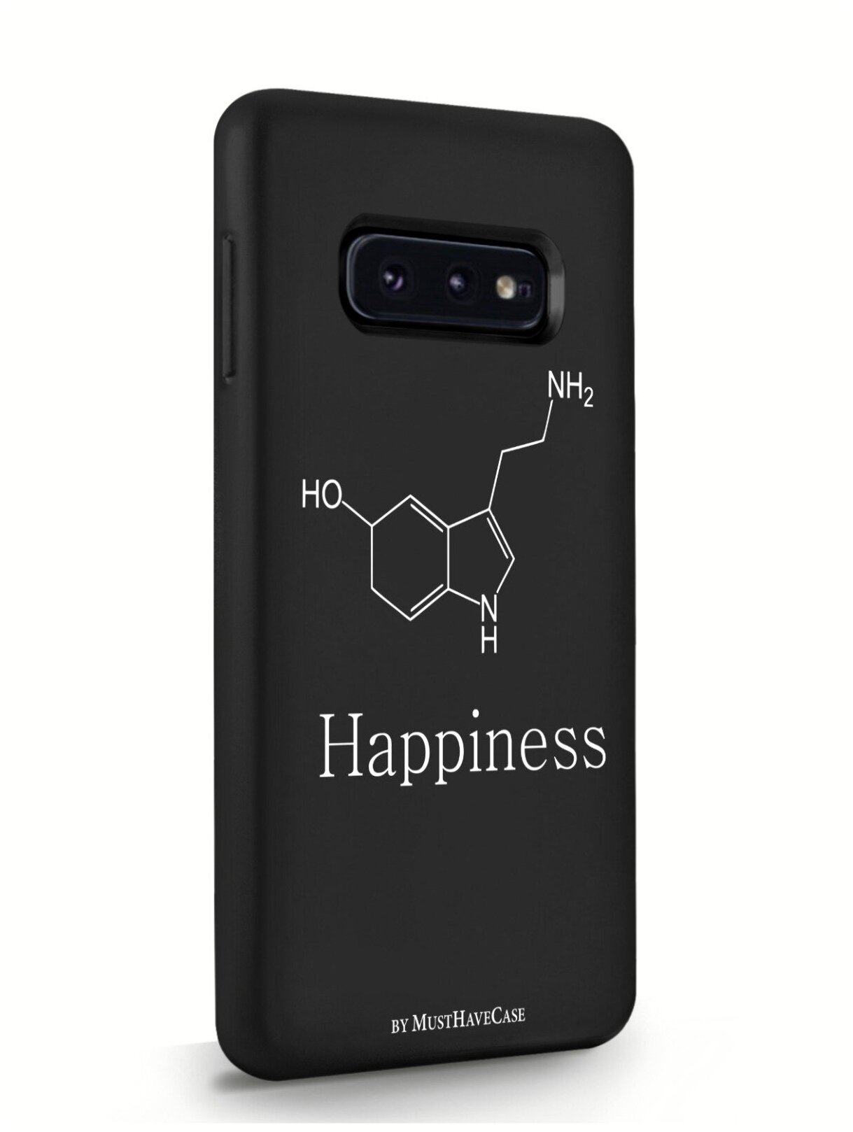 Черный силиконовый чехол MustHaveCase для Samsung Galaxy S10E Молекула счастья для Самсунг Галакси С10E Противоударный