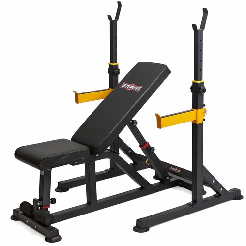 VictoryFit VF-T25 Силовая скамья и стойка для штанги victoryfit стойка для гантелей х образная на 10 пар victoryfit vf t300