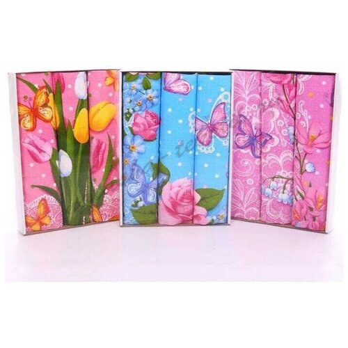 Набор кухонных полотенец вафельных Пробуждение в картонной коробке - 3шт, Хлопок, 50х65 см