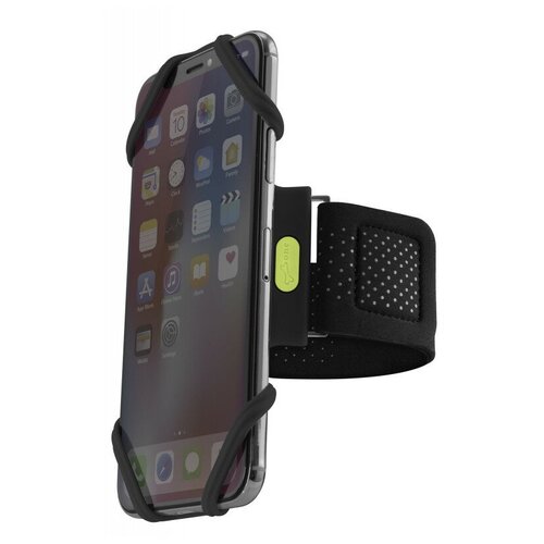 Держатель для смартфона 07-185020 силиконовый на руку (размер L) универсальный 4.0'-6.5' RUN TIE черный BONE