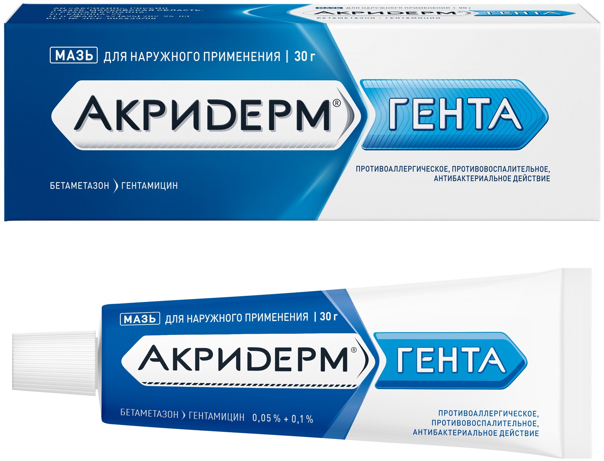 Изображение Акридерм ГЕНТА мазь д/нар. прим., 30 г