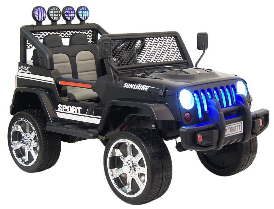 Детский электромобиль RiverToys Jeep T008TT 4*4 Черный