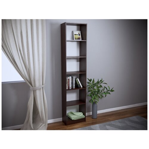 Стеллаж хилла, 6 полок, 202х40 см, венге