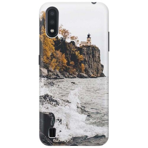 фото Ультратонкий силиконовый чехол-накладка для samsung galaxy a01 с принтом "северный маяк" gosso