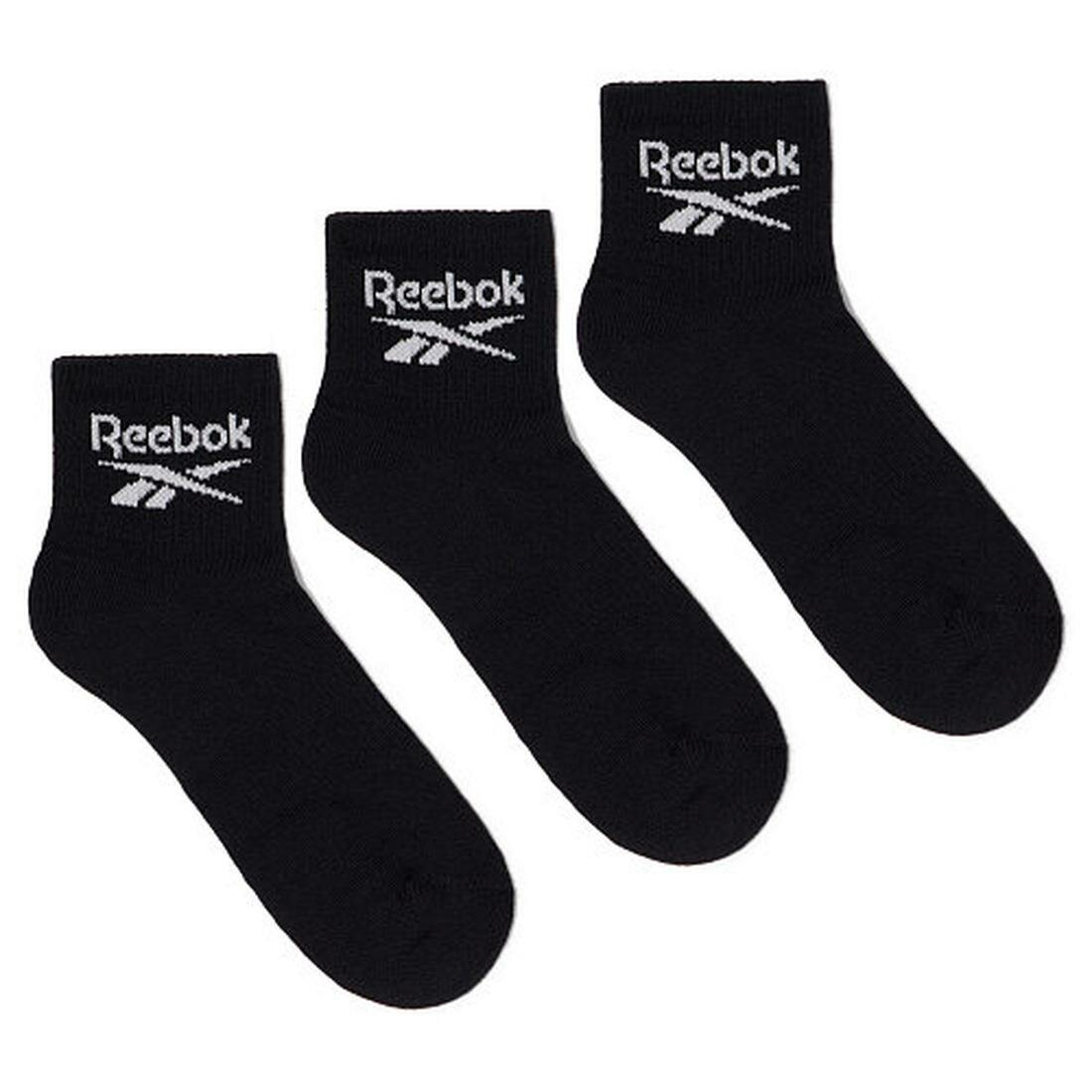 Носки Reebok Core Ankle Socks, комплект, 3 пары, размер 43/45 EU, черный