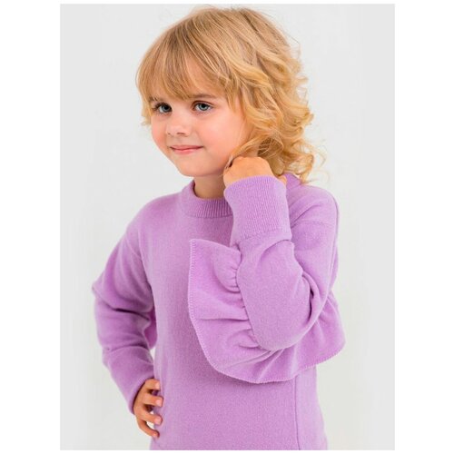фото Свитер для девочек с воланом airwool, цвет лиловый, размер 128-134