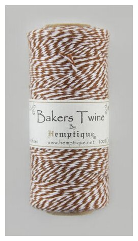 Шнур Bakers Twine на катушке, 2 х 2 нити, 1мм, 125 м, 50 г 125 м светло коричнево-белый 2 х 2 нити, 1 мм HEMPTIQUE BTS2LTBRN-W