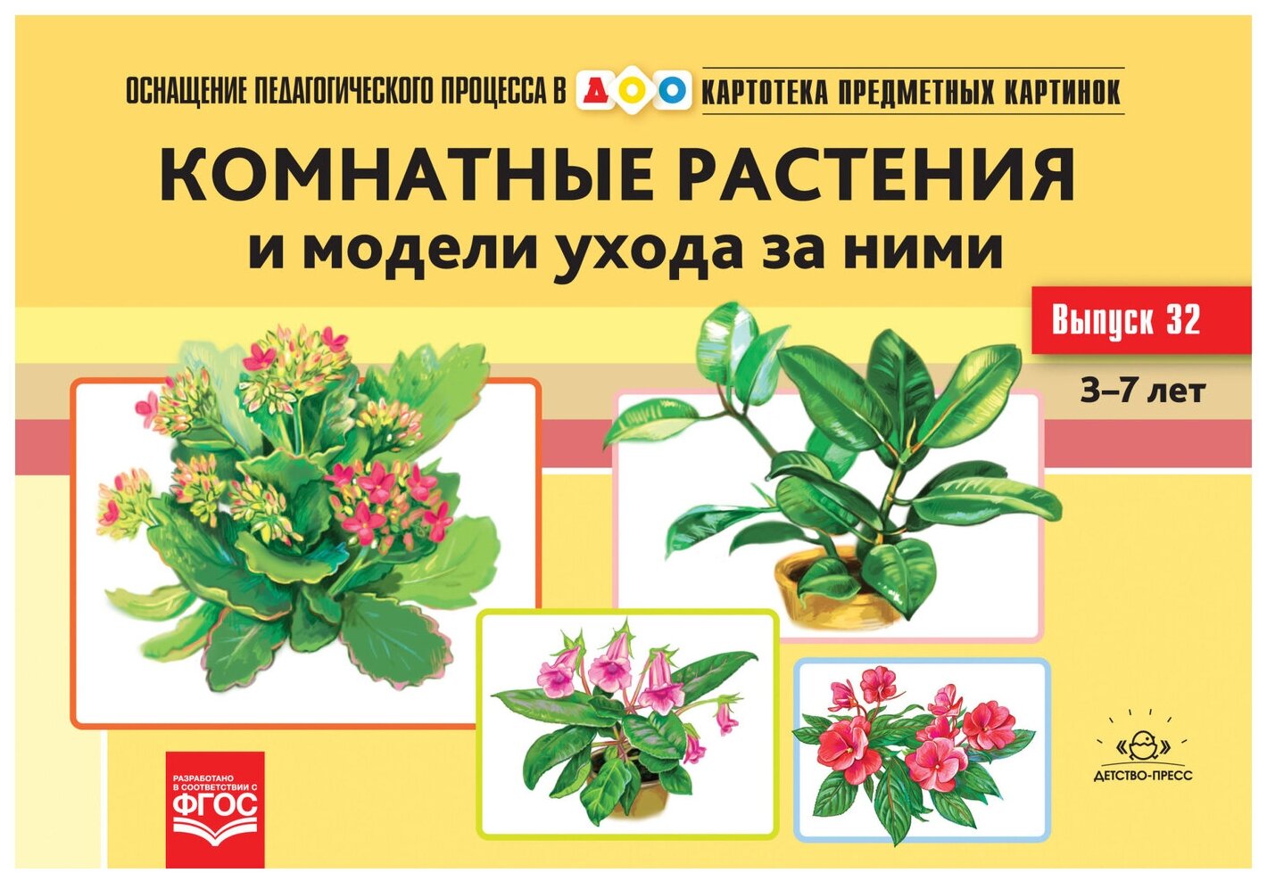 Картотека предметных картинок №32. Комнатные растения и модели ухода за ними. 3-7 лет. - фото №1