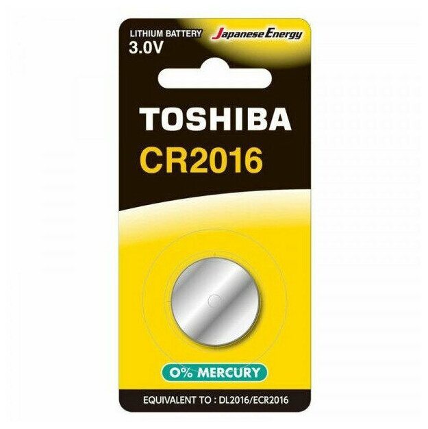 Батарейка литиевая Toshiba CR2016/1BL 1 штука