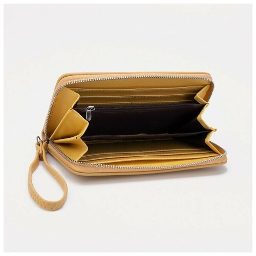 фото Кошелёк, 4 отдела на молнии, цвет жёлтый