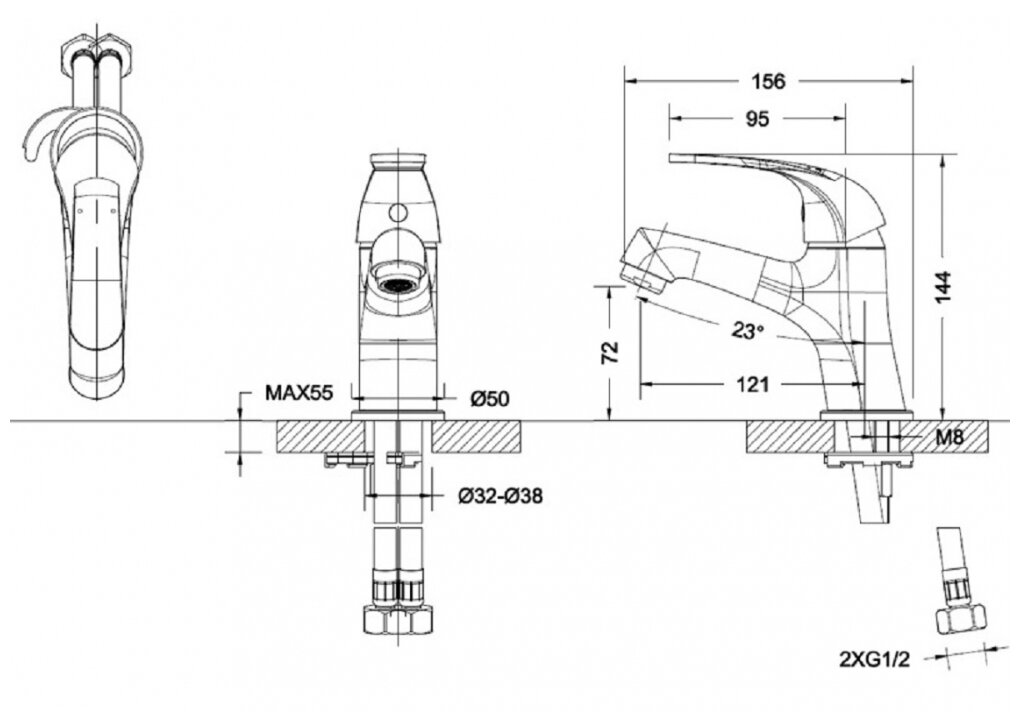 Смеситель для раковины Bravat Fit F1135188CP-RUS 00-00009674 - фотография № 9