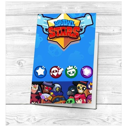 8 легендарных фигурок из игры бравл старс brawl stars в подарочной упаковке Обложка для паспорта GOODbrelok, мультиколор, голубой