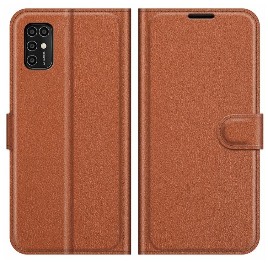 Brodef Wallet Чехол книжка кошелек для ZTE Blade V2020 Smart коричневый