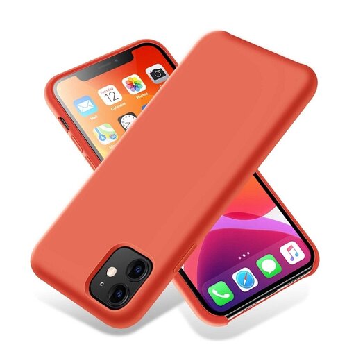 фото Чехол силиконовый для apple iphone 11 оранжевый матовый full cover