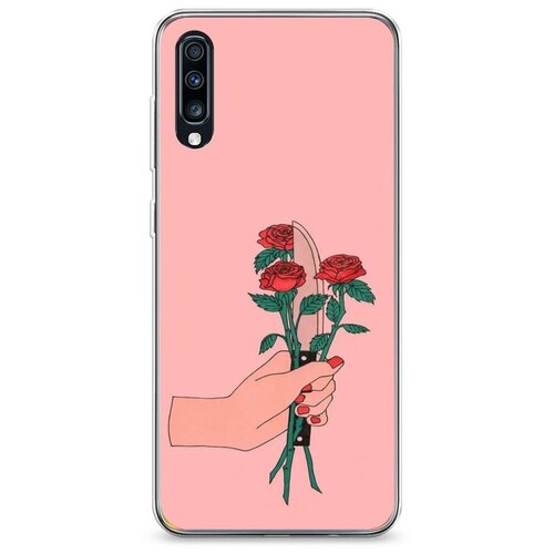 фото Силиконовый чехол "розы и нож" на samsung galaxy a70 / самсунг галакси а70 case place