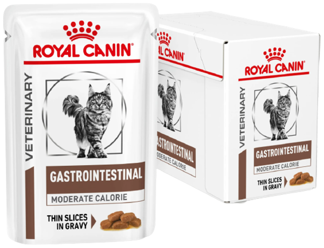 Влажный корм для кошек Royal Canin Gastro Intestinal Moderate Calorie при проблемах с ЖКТ (кусочки в желе)