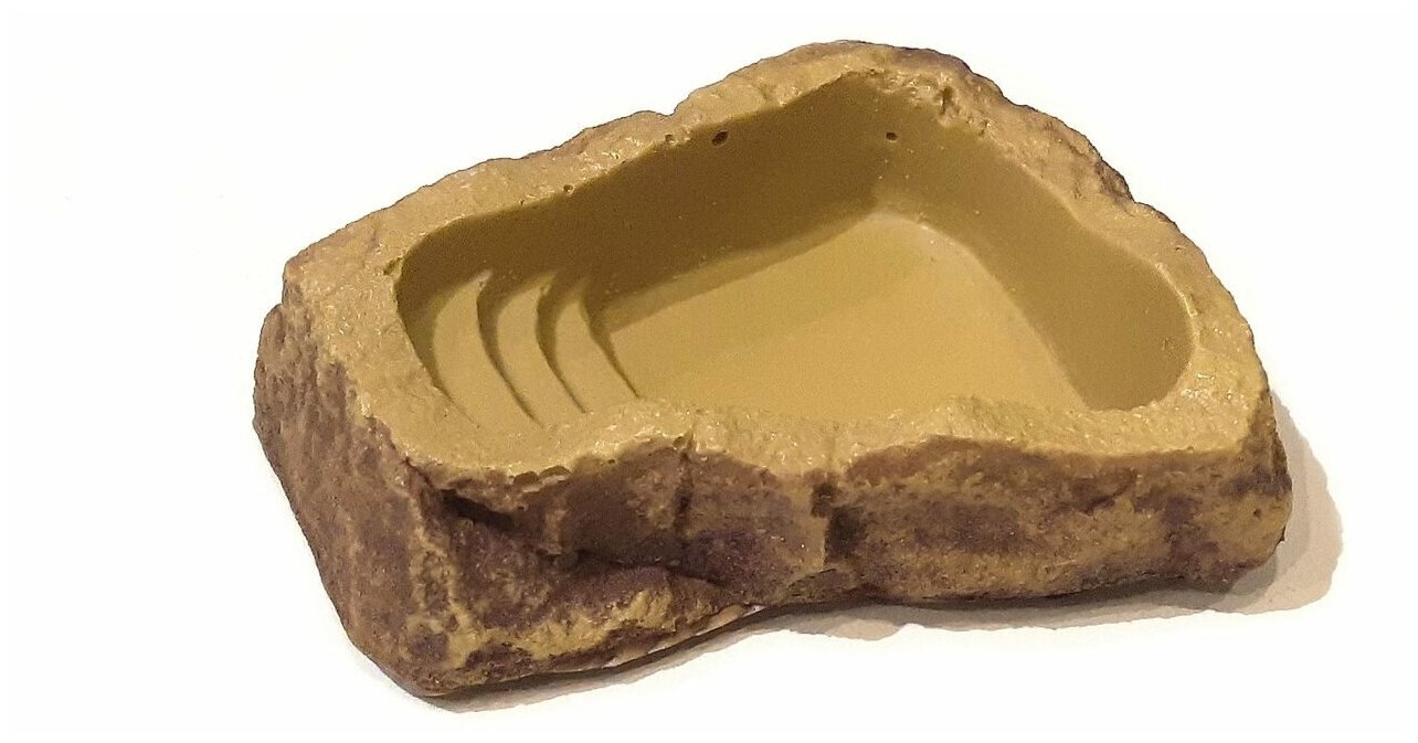 Поилка-камень для рептилий "Остров Драконов", трапеция, 100*80*30 мм, коричневая