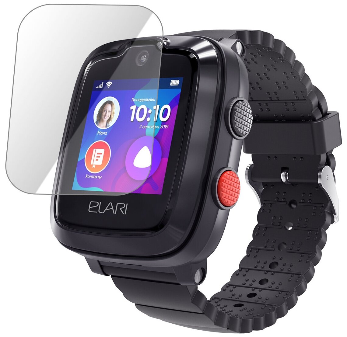 Глянцевая защитная плёнка для смарт-часов Elari KidPhone 4G, гидрогелевая, на дисплей, не стекло, watch