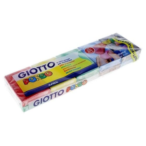 Giotto Пластилин мягкий (восковой) 10 цветов 500 г GIOTTO PONGO классические цвета 51080