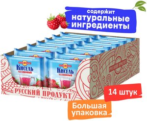 Кисель брикет "Малиновый" 190г, 14 упаковок в шоубоксе. "Русский Продукт".