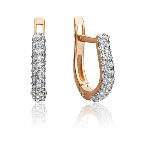 PLATINA jewelry Серьги из красного золота с бриллиантом 02-0852-00-101-1110-30