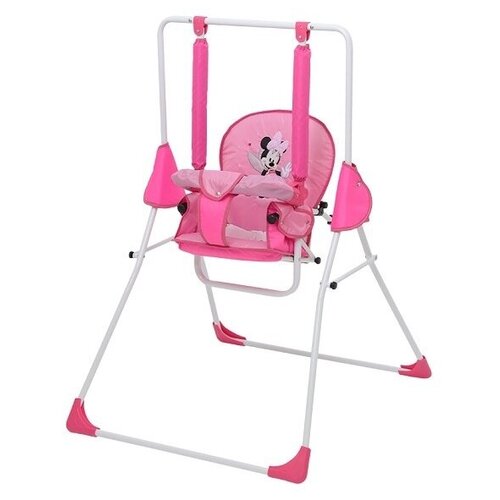 Качели Polini kids Disney baby Минни Маус с вышивкой розовый яркий