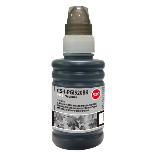 Чернила Cactus CS-I-PGI520BK черный пигментный 100мл для Canon Pixma MP540/MP550/MP620/MP630/MP640