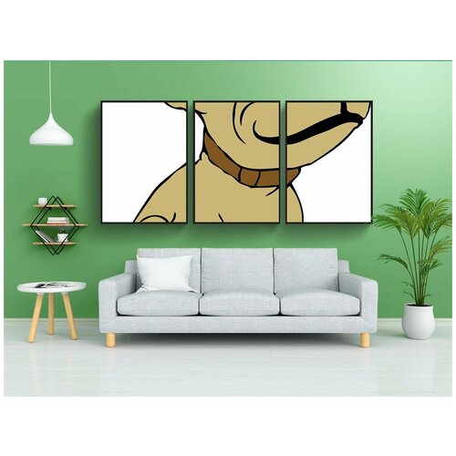 фото Набор модулных постеров для интерьера "собака, милый, сидя" 60x90 см. в тубусе, без рамки lotsprints