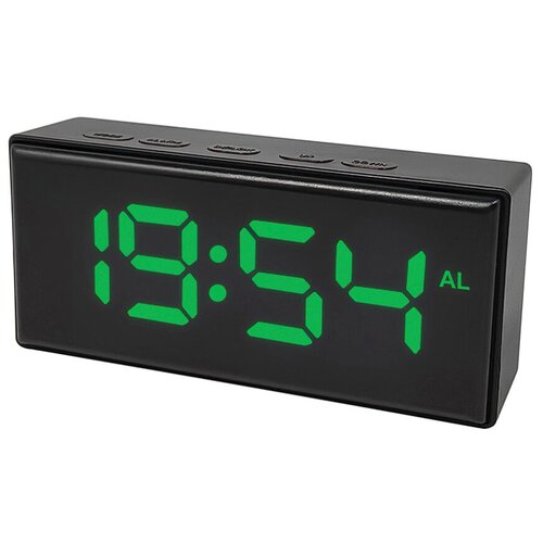 Часы электронные цифровые настольные мини с будильником, термометром и календарем (прмт-103252) зеленая подсветка