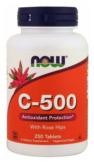 Vitamin C 500mg with Rose Hips 250 tabs Now