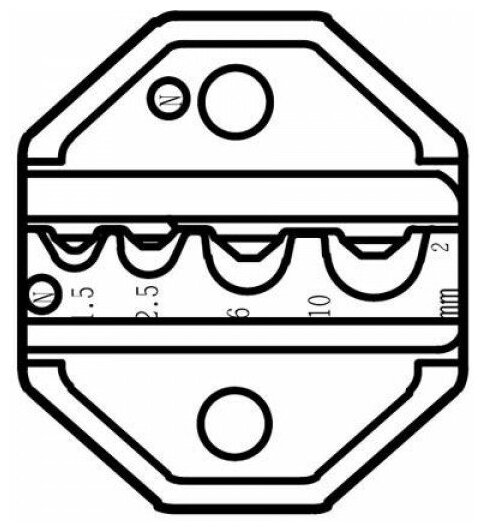 Сменная матрица для обжима кольцевых и вилочных неизолированных наконечников ProsKit CP-236DN