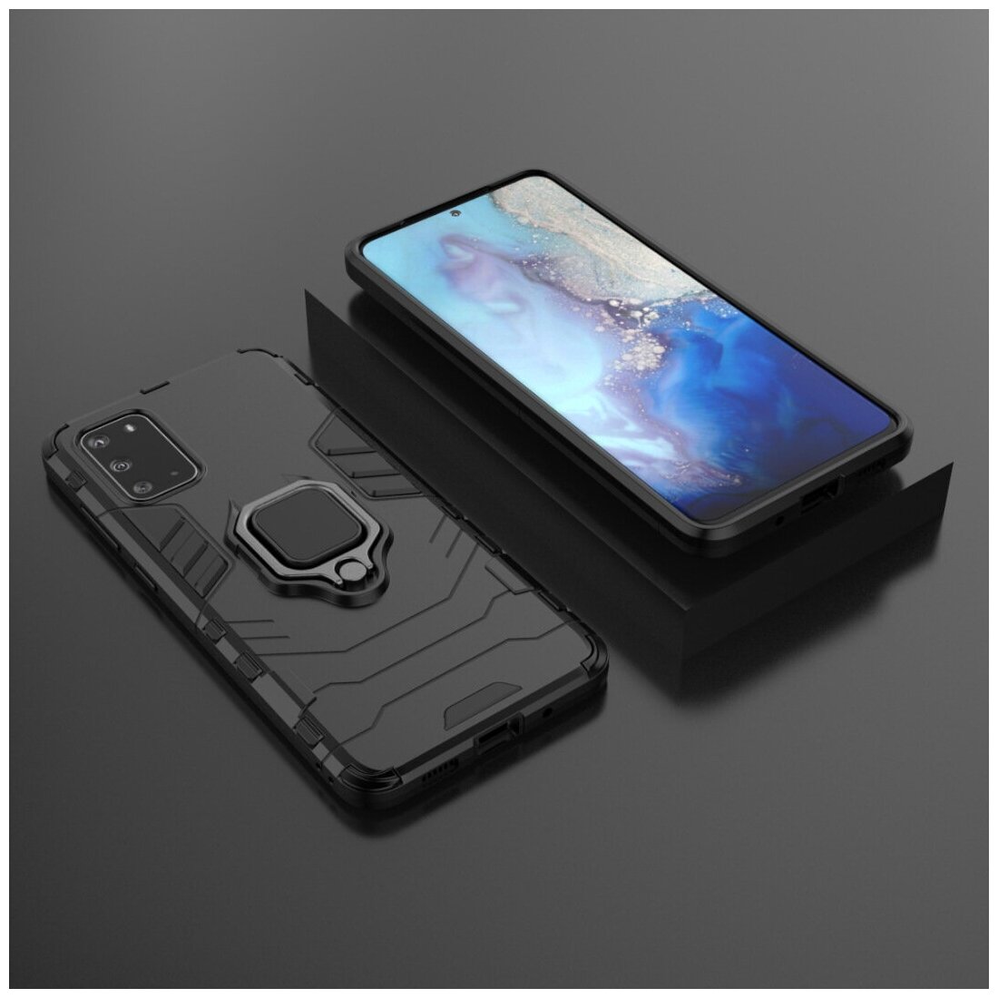 Чехол-бампер MyPads для Samsung Galaxy S20+ Plus противоударный усиленный ударопрочный черный