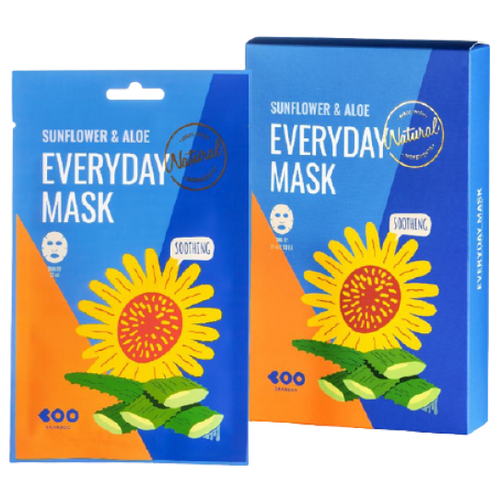 Dearboo Успокаивающая маска с маслом подсолнуха и экстрактом алоэ Sunflower & Aloe Everyday Mask Dearboo, 27 gr