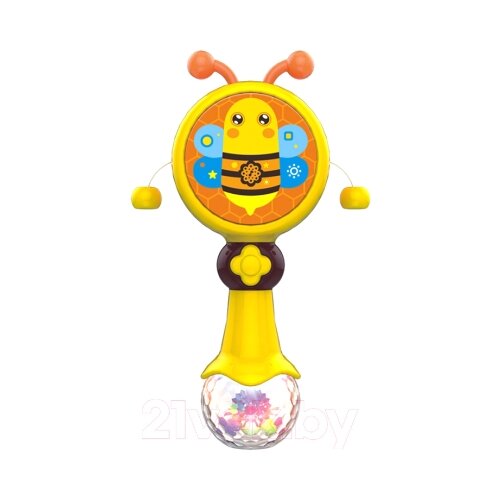 Погремушка Huanger Пчелка HE0516, желтый погремушка барабан ути пути божья коровка со светом и звуком