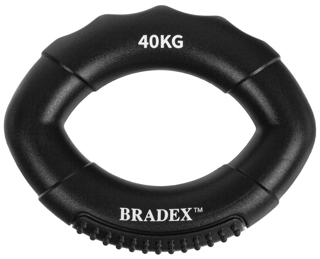 Кистевой эспандер, Bradex (фитнес-инвентарь, 40 кг, овальной формы, черный, SF 0575)
