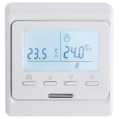 Терморегулятор для теплого пола с ЖК-дисплеем BixtonHeat White / Термостат RTC для обогревателей, электро-котлов отопления,для инфракрасного отопления