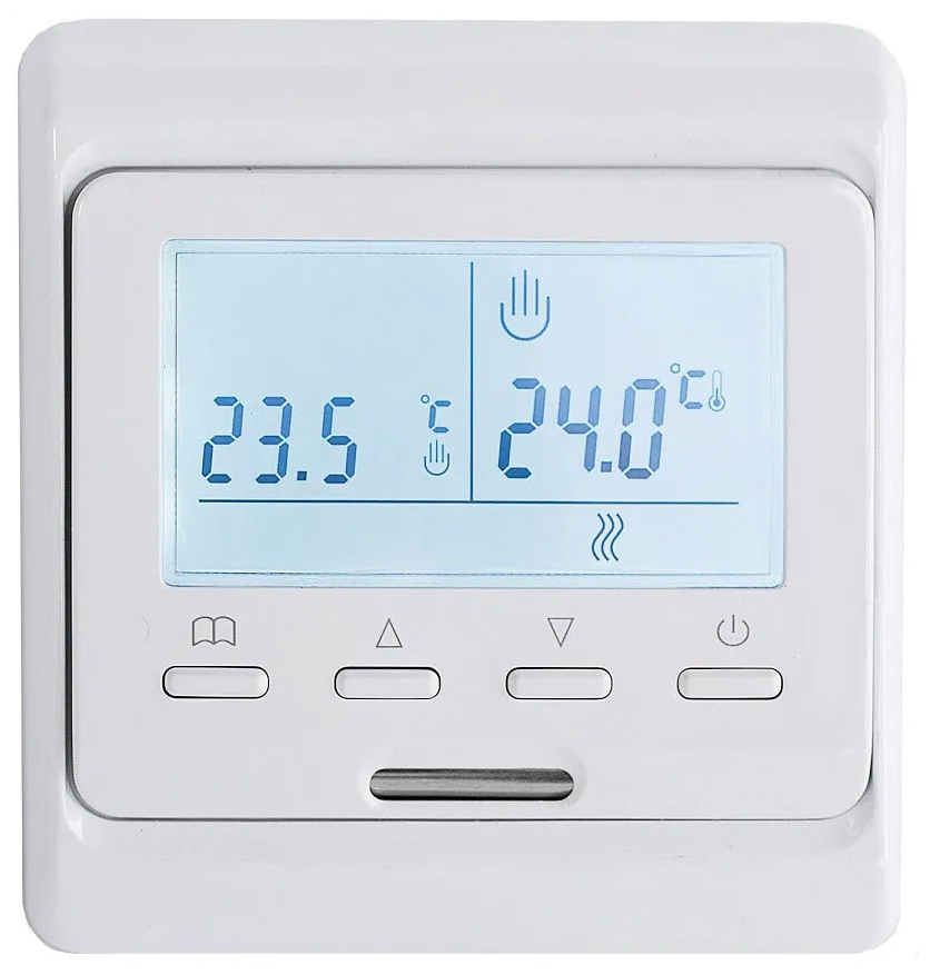 Терморегулятор для теплого пола с ЖК-дисплеем BixtonHeat White / Термостат RTC для обогревателей электро-котлов отопления для инфракрасного отопления