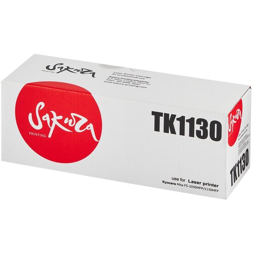 Картридж Sakura TK1130, 3000 стр, черный картридж лазерный kyocera tk 1130 1t02mj0nl0 черный 3000 страниц для kyocera fs 1030mfp 1130mfp