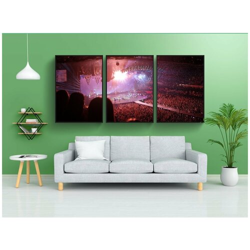 фото Набор модулных постеров для интерьера "концерт, аудитория, огни" 60x90 см. в тубусе, без рамки lotsprints