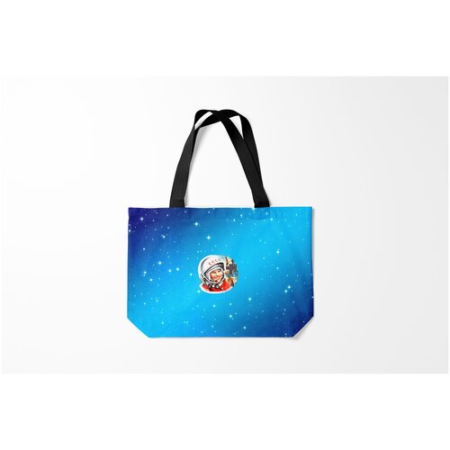 фото Сумка-шоппер / 46х35 см / исторические личности / юрий гагарин номер 1 burnettie