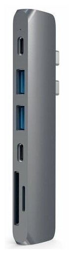 Концентратор USB 3.0 Satechi ST-CMBPM aluminum Pro Hub для Macbook Pro (USB-C), HDMI/Thunderbolt 3/USB Type-C/SD/microSD/2 x USB 3.0, серый космос