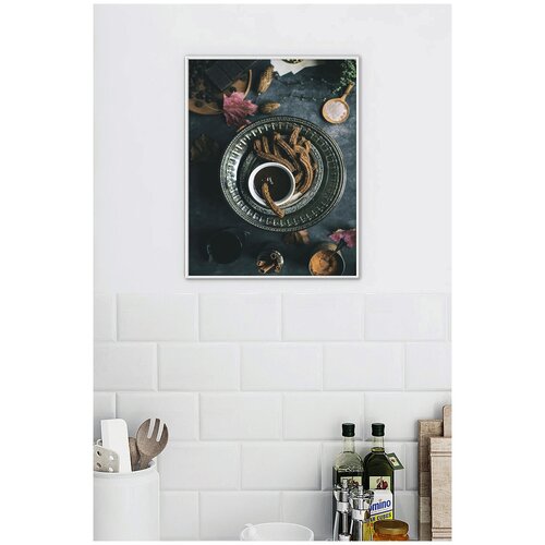 фото Постер для кухни в белой рамке postermarkt "тарелка", 40х50 см