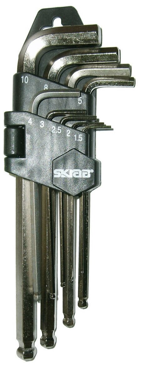 Ключи шестигранные 1,5-10 мм 9шт. короткие (Skrab) (Артикул : 44720)