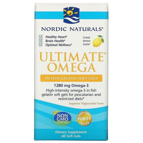 Капсулы Nordic Naturals Ultimate Omega (рыбий желатин), 160 г, 60 шт.