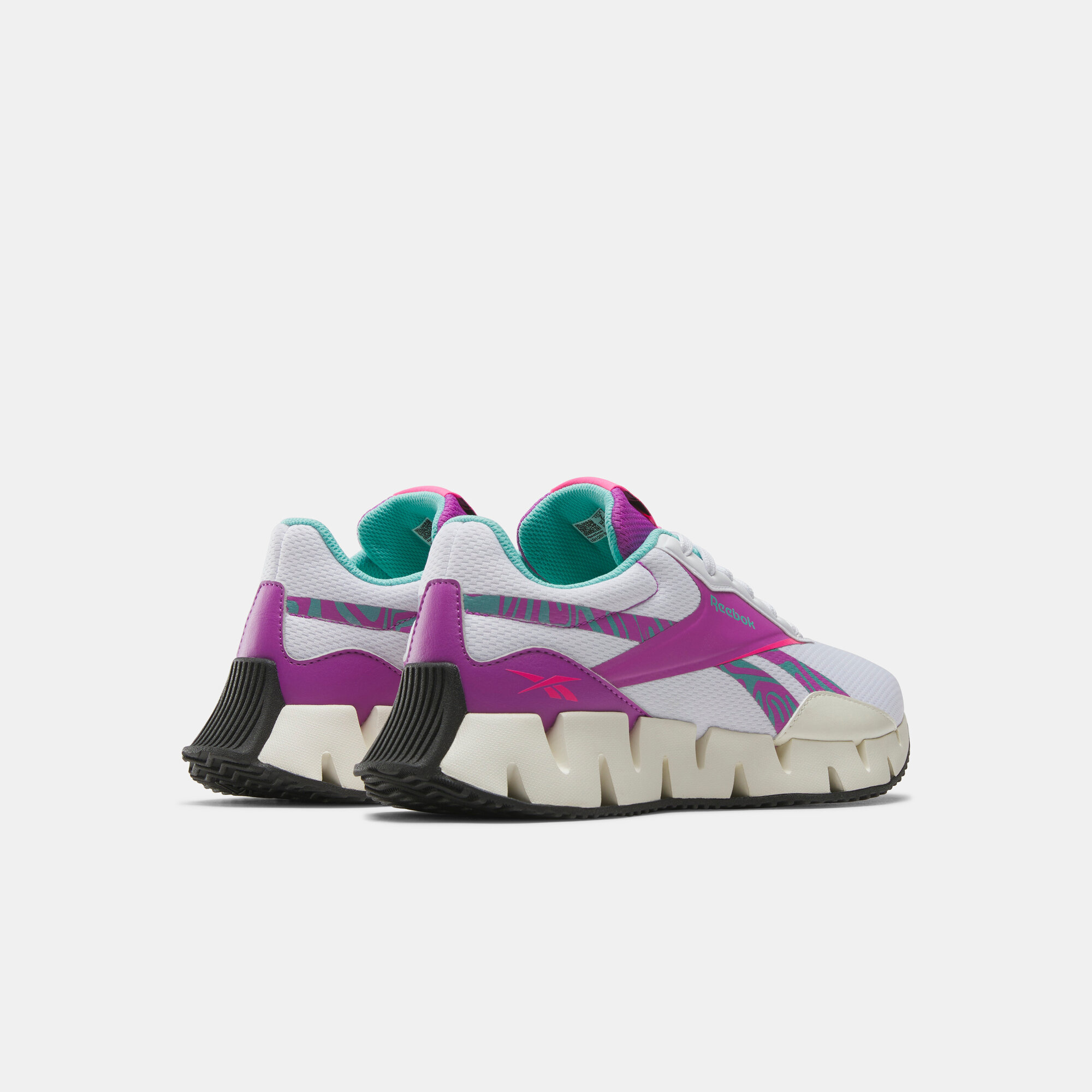 Кроссовки Reebok Zig Dynamica STR, размер 7 US, белый/бежевый/фиолетовый — фото 1