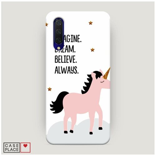 фото Чехол пластиковый xiaomi mi a3 lite единорог на облаке case place