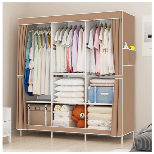 Складной каркасный тканевый шкаф Storage Wardrobe (Бежевый)