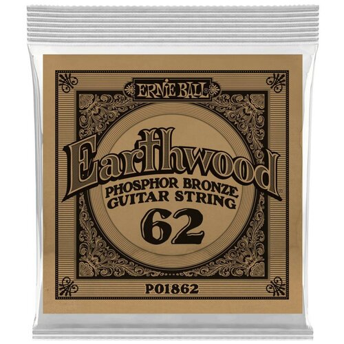 ERNIE BALL 1864 - одиночная струна для акустической гитары Earthwood Phosphor Bronze ernie ball 1856 earthwood phosphor bronze 056 струна одиночная для акустической гитары