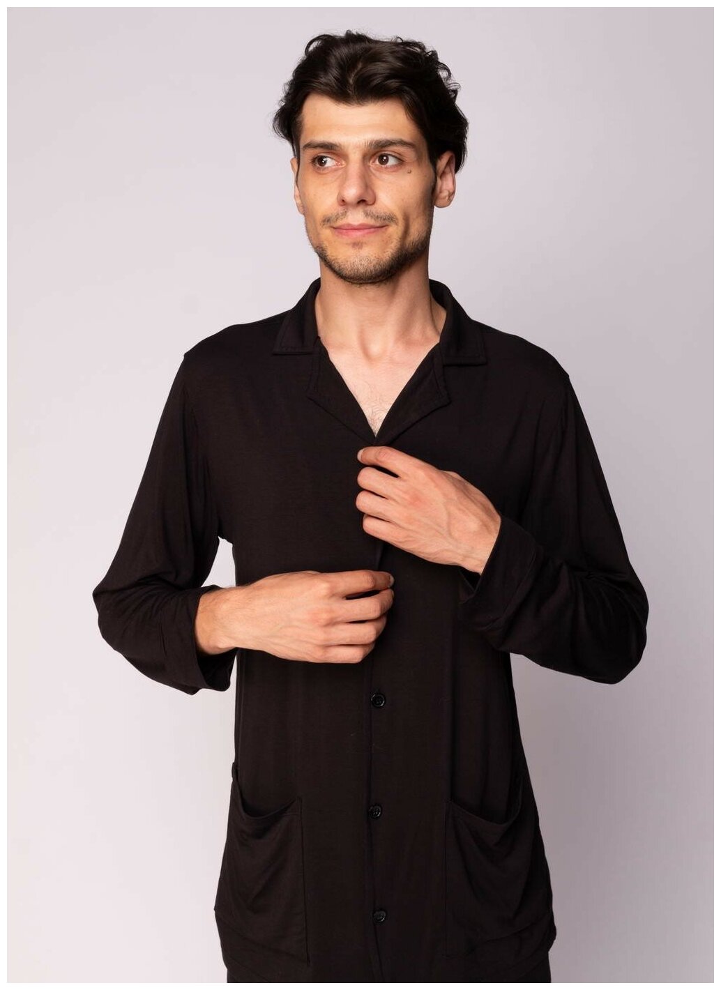 Пижама мужская Sofi de Marko Адам, черная, XL - фотография № 2