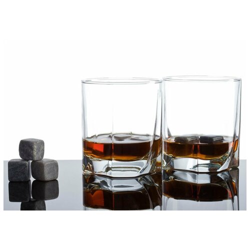 фото Без тм набор "whisky style" для виски (два бокала, 9 камней, мешочек)